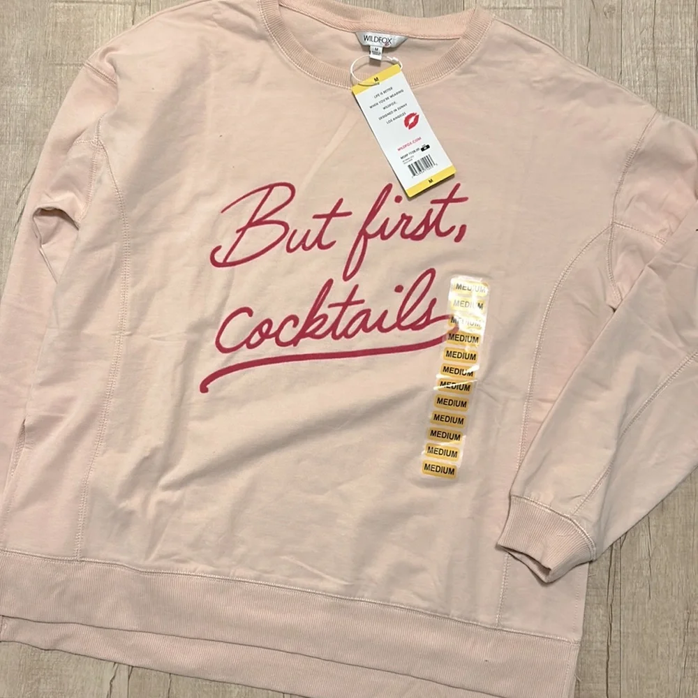 WILDFOX “But First, Cocktails” NWT Statement Sweatshirt - Picture 6 of 6